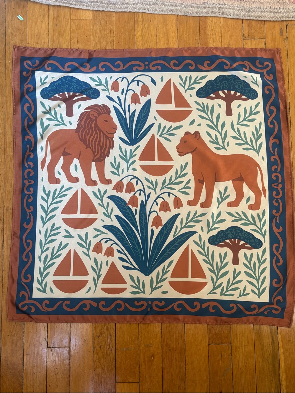 Vintage style silk scarf